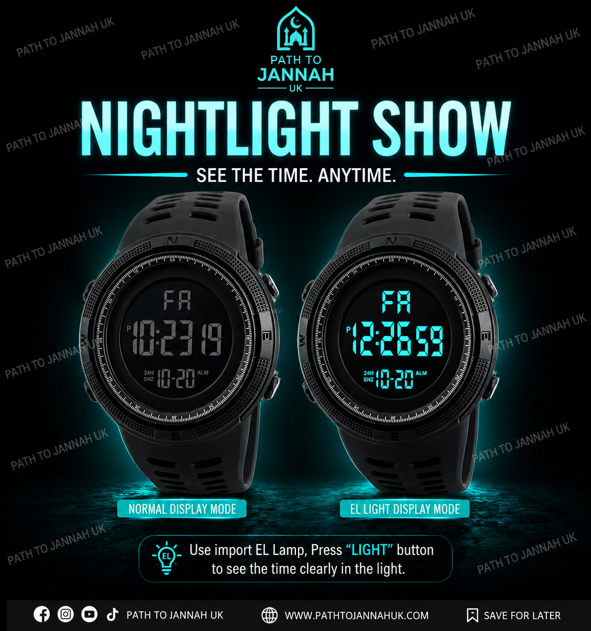 Electronic Watch Multi-function Cold Light Watch Student Round Led Watch