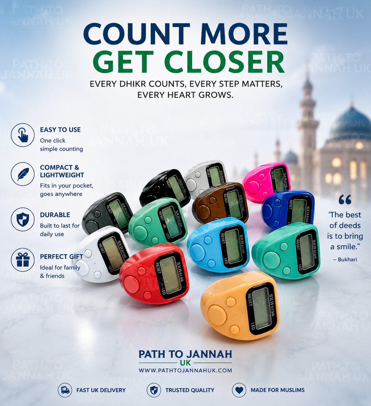 12 × LED Digital Counters Perfect Ramadan & Eid Gift Dhikr & Prayers Thasbih