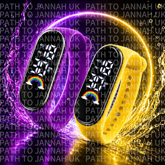 C. Universal Fit Digital Watch - Waterproof Time Date Year - Adjustable Strap