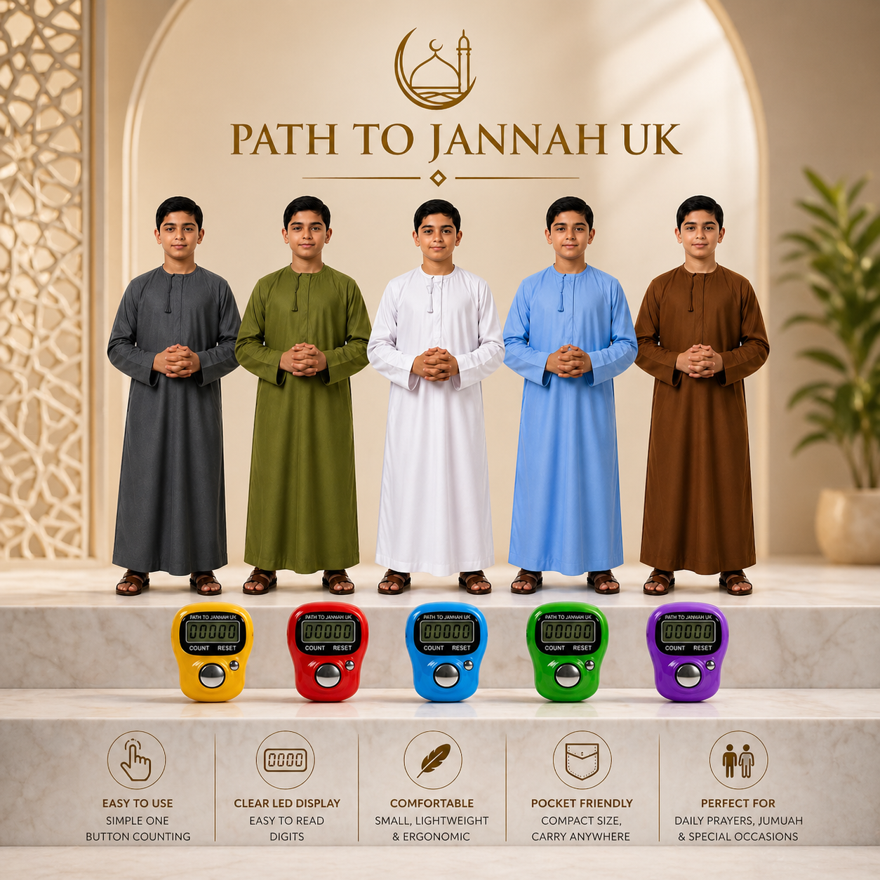 Islamic Boys Thobe Omani Qatari Kids Jubbah Islamic Dress Arabic Jubba Kameez