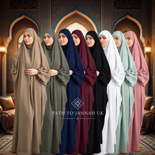 Muslim Robe One Piece Abaya Khimar Kaftan Prayer Dress Jilbab Modest Hijab Abaya