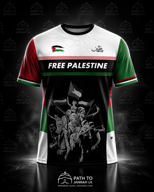 Free Palestine Solidarity Jersey - Unisex T-Shirt Sizes 9 Years to 3XL