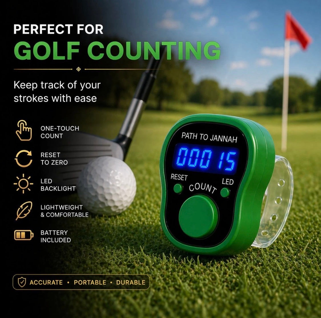 Digital Portable LED Tally Counter for Prayer & Counting Dikr Zikr Thasbi