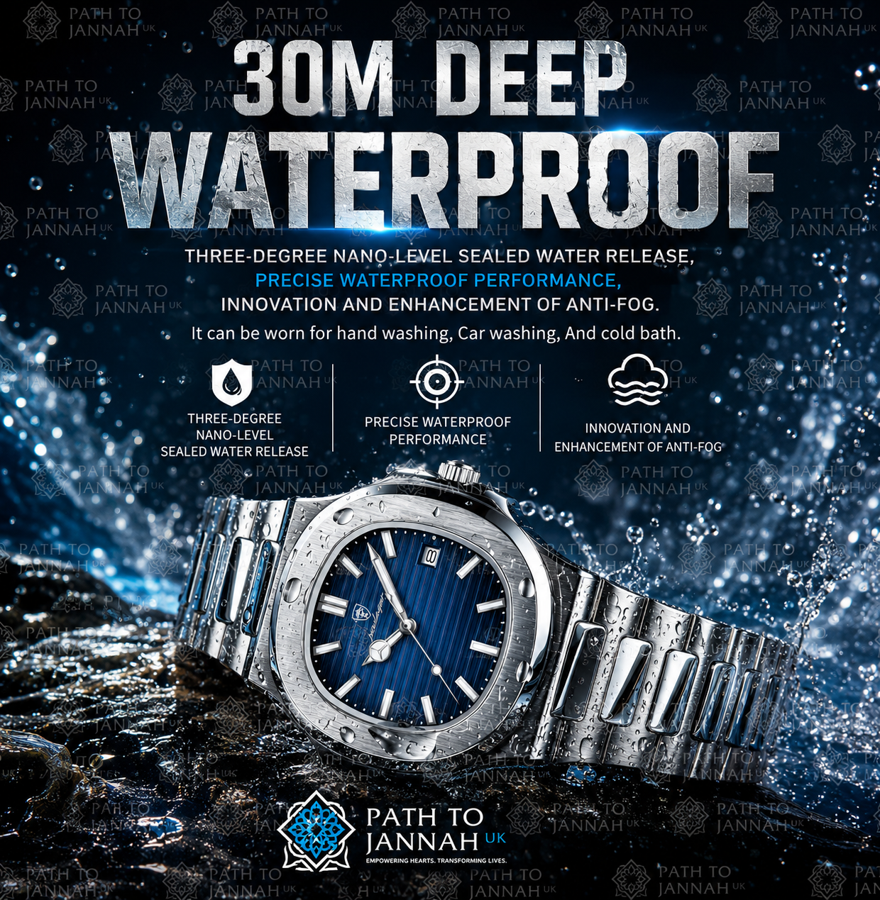 Wristwatch Business Luxury Square Men Quartz Watch Waterproof Luminous Date
