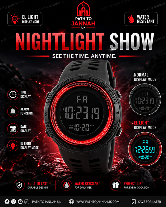 Electronic Watch Multi-function Cold Light Watch Student Round Led Watch